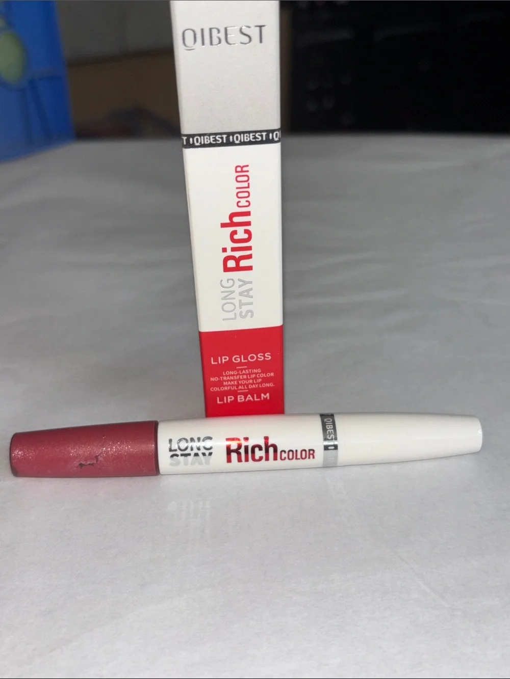 Long Stay Rich Color Lip Gloss & Balm — Rose Red